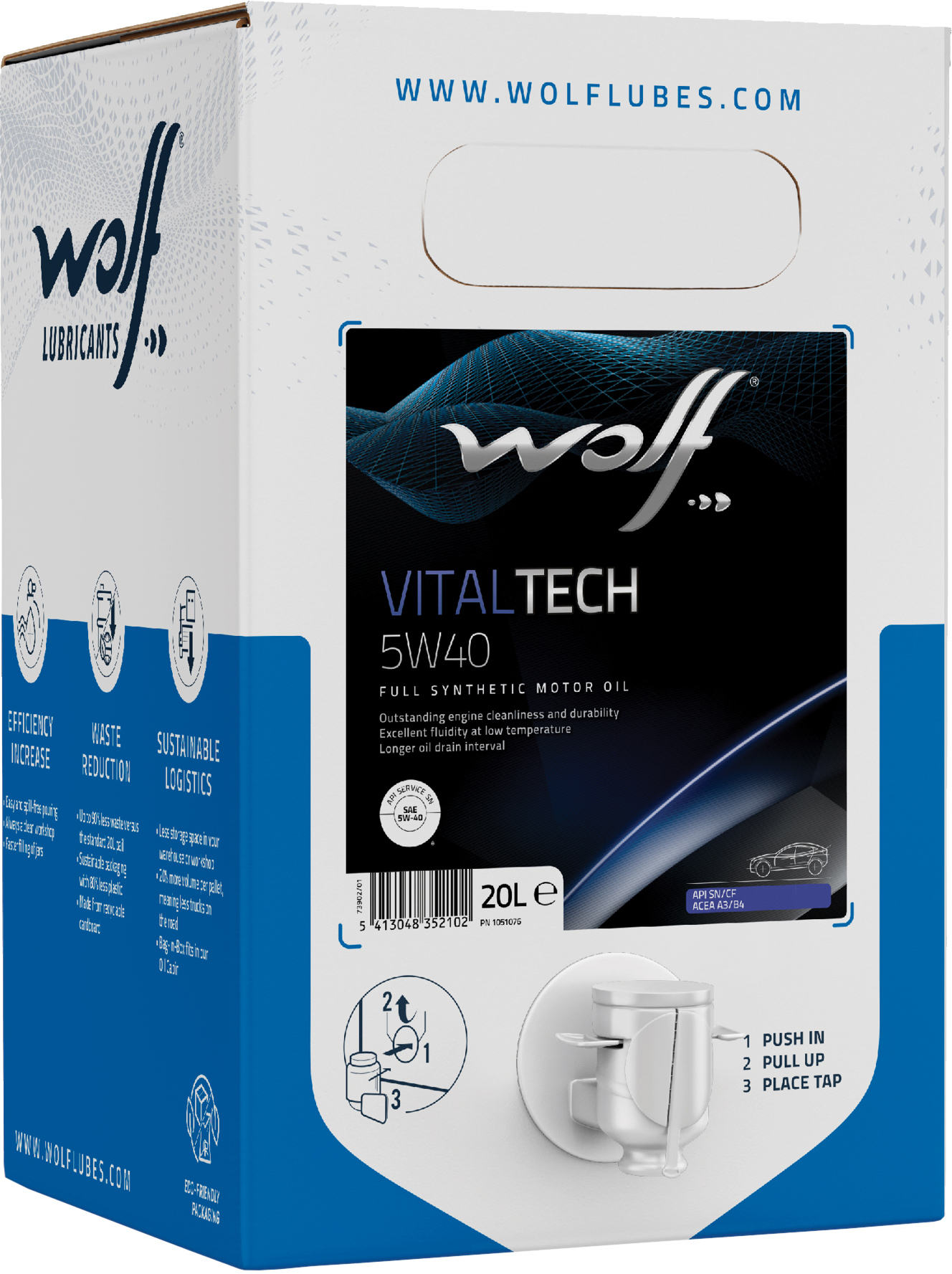Олива моторна WOLF VitalTech 5W-40 BIB 20 л (1051076)